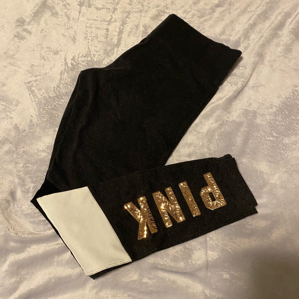 VS PINK yoga leggings with sequins